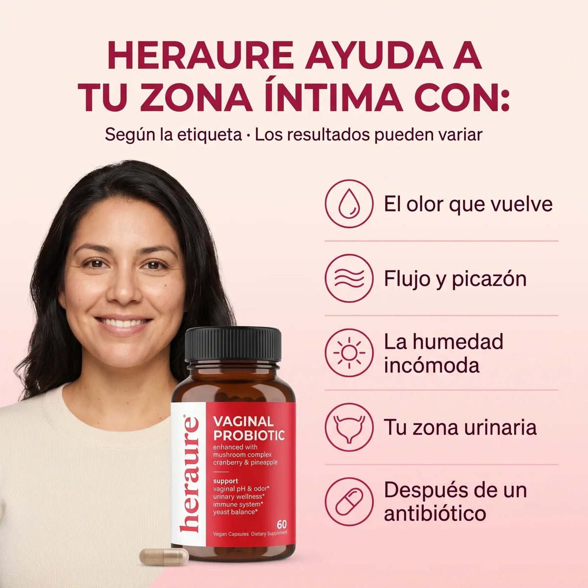 Heraure probiótico femenino 60 cápsulas